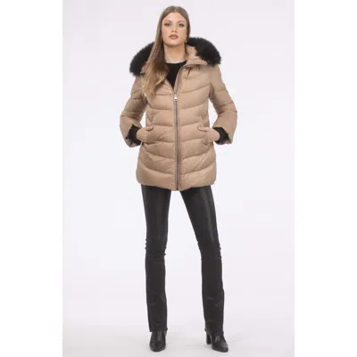 Gorski Apres-ski Jacket With Detachable Toscana Hood Trim In Brown