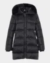 Gorski Apres-ski Jacket With Detachable Toscana Lamb Shearling Hood Trim In Black