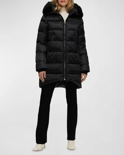 Gorski Apres-ski Jacket With Detachable Toscana Lamb Hood Trim In Black