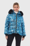 Gorski Apres-ski Jacket With Detachable Toscana Shearling Lamb Hood Trim In Blue