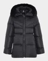 Gorski Apres-ski Jacket With Detachable Toscana Lamb Shearling Hood Trim In Black