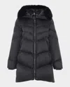 Gorski Apres-ski Jacket With Detachable Toscana Lamb Shearling Hood Trim In Black