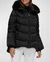 Gorski Apres-ski Jacket With Detachable Toscana Lamb Shearling Hood Trim In Black
