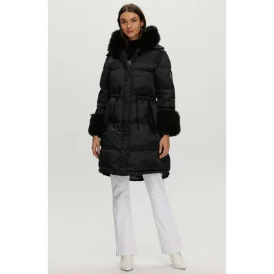 Gorski Apres-ski Jacket With Lamb Hood Trim & Cuffs In Black