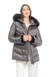 Gorski Apres-ski Mid Jacket With Detachable Toscana Lamb Hood Trim In Silver