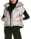 Gorski Apres-ski Vest With Detachable Toscana Lamb Hood Trim In Grey