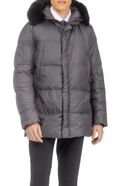 Gorski Apres-ski Parka, Detachable Toscana Lamb Hood Trim In Anthracite/black