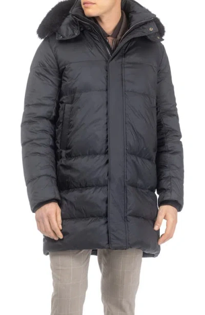 Gorski Apres-ski Parka With Detachable Toscana Lamb Hood Trim In Black/black