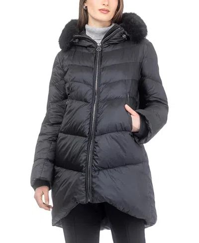 Gorski Apres-ski Parka With Detachable Toscana Lamb Hood Trim In Black/black