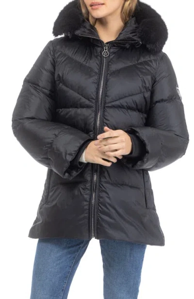 Gorski Apres-ski Short Parka, Detachable Toscana Lamb Hood Trim In Black