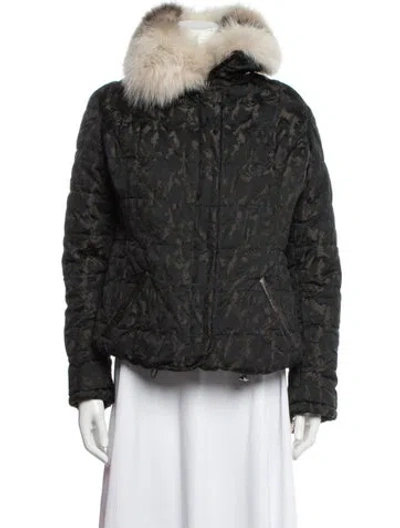 Pre-owned Gorski Camouflage Print Down Coat In Black