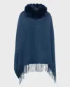 Gorski Cashmere & Lamb Shearling Stole In Blue