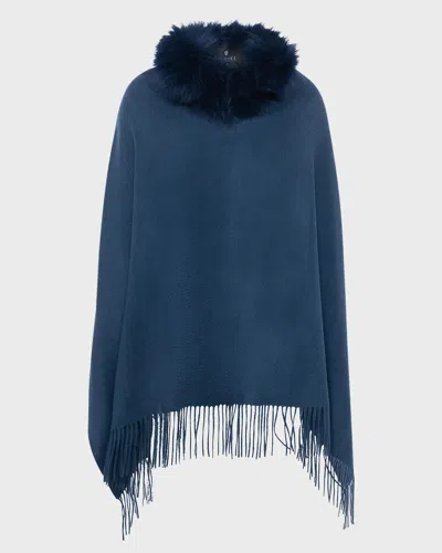 Gorski Cashmere & Lamb Shearling Stole In Blue