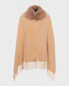 Gorski Cashmere & Lamb Shearling Stole In Neutral