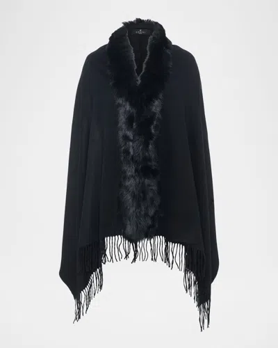 Gorski Cashmere & Toscana Lamb Stole In Blue