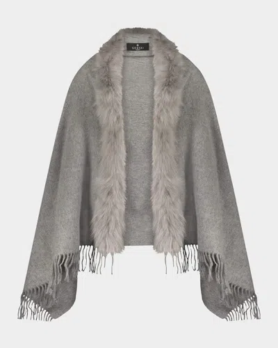 Gorski Cashmere & Toscana Lamb Stole In Gray