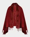 Gorski Cashmere & Toscana Lamb Stole In Red