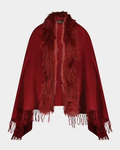 Gorski Cashmere & Toscana Lamb Stole In Red
