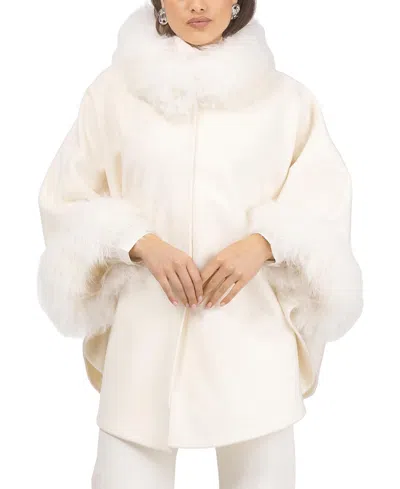 Gorski Select Wool & Lamb Cape In White