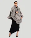 Gorski Cashmere Caplet With Fox Trim In Multi