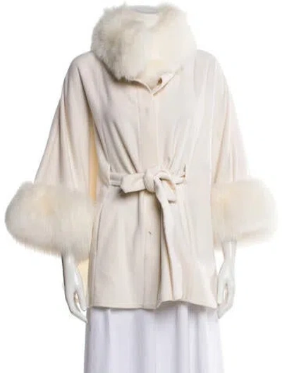 Pre-owned Gorski Cashmere Fur Jacket In Neutral