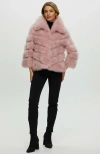 Gorski Cashmere Goat Diagonal Jacket In Pink