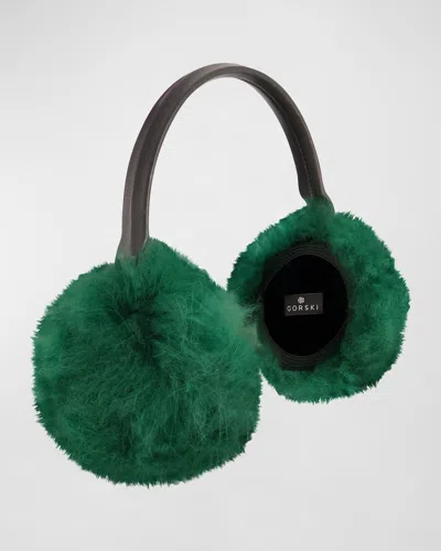 Gorski Cashmere Goat Earmuffs In Emerald