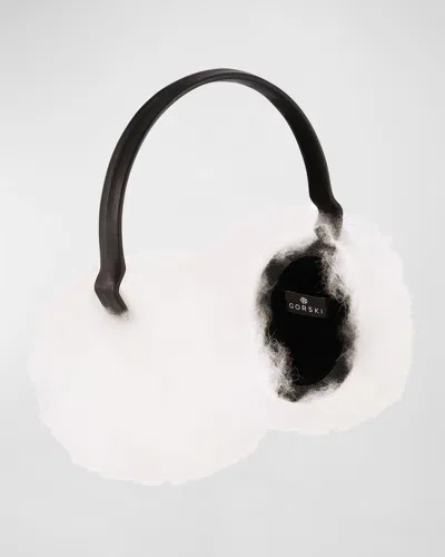 Gorski Cashmere Goat Earmuffs In White