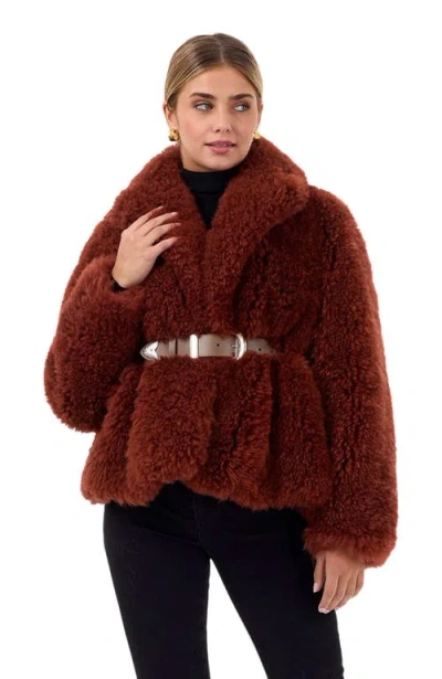 Gorski Cashmere Goat Jacket With Detachable Belt In Brown