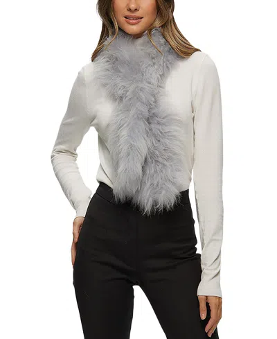 Gorski Cashmere Goat Knit Pull-through Scarf In Gray