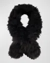 Gorski Select Lamb Shearling Pull-through Scarf In Black