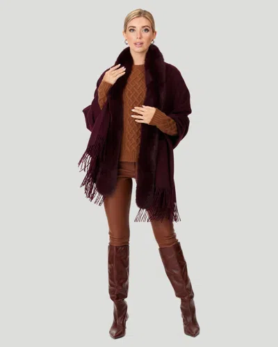Gorski Cashmere Stole With Fox Trim In Pink