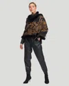 Gorski Cashmere Stole With Rex Rabbit Square Top And Bottom In Multi