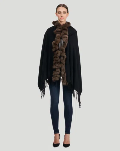 Gorski Cashmere Stole With Sable In Multi