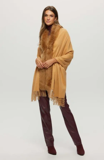 Gorski Cashmere Stole With Trim In Brown