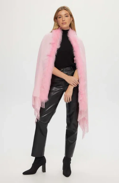 Gorski Cashmere Stole With Trim In Pink
