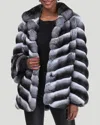 Gorski Horizontal Chinchilla Jacket In Grey