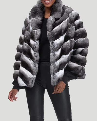 Gorski Chevron Chinchilla Jacket In Multi