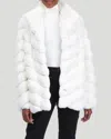 Gorski Chevron Chinchilla Jacket In White