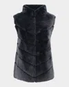 Gorski Chevron Lamb Shearling Vest In Black