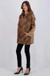 Gorski Chevron Mink Parka With Cashmere Sleeves In Black