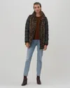 Gorski Chevron Shearling Lamb Jacket With Detachable Quilted Sleeves In Multi