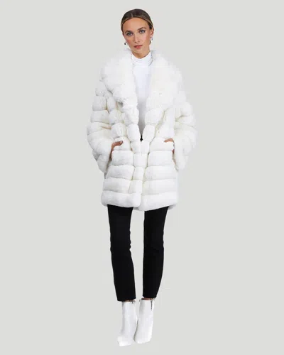 Gorski Classic Chinchilla Coat In White