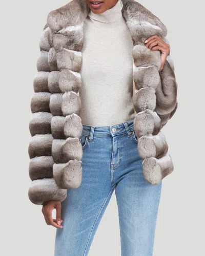 Gorski Classic Chinchilla Fur Jacket In Beige