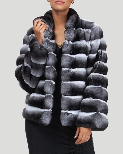 Gorski Classic Chinchilla Fur Jacket In Grey