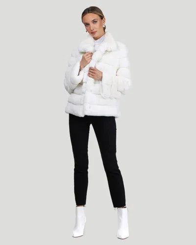 Gorski Classic Chinchilla Fur Jacket In White