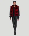 Gorski Classic Chinchilla Fur Vest In Red