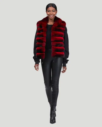 Gorski Classic Chinchilla Fur Vest In Red