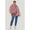 Gorski Collarless Goat Jacket In Pink