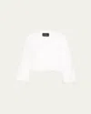Gorski Cropped Feather Jacket In White
